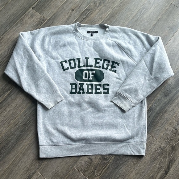 Brunette The Label Tops - Brunette the Label "College of Babes" Oversized Crewneck